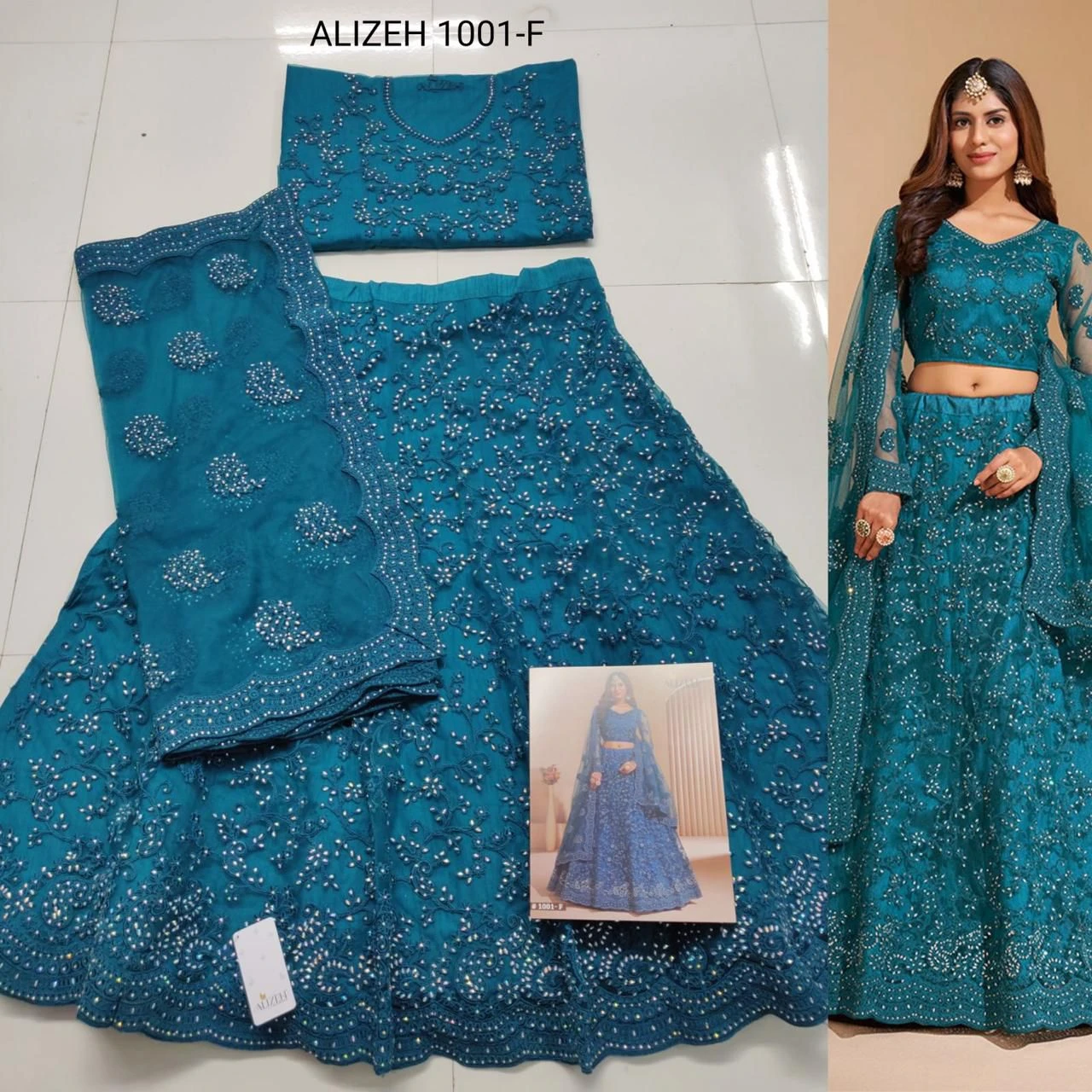 Alizeh Bridal Heritage 1001 Hit Design Colours Butterfly Net Wholesale Lehenga Catalog — Wholesale Lehenga, Alizeh wholesale from Surat — view 6